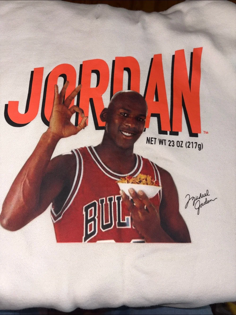 Air Jordan Flight MVP Graphic Fleece Pullover Hoodie - 'Phantom' Wheaties sz S